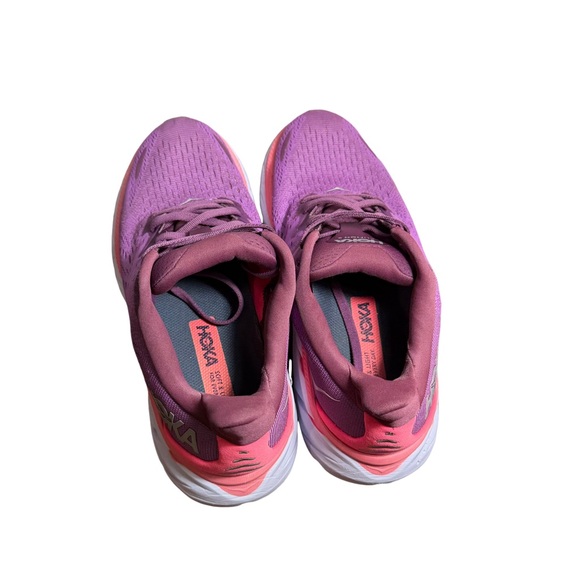 Hoka Women's Clifton 8 Pink and Purple Athletic Shoes size 6.5 B - Picture 3 of 8